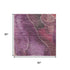 5' X 8' Blush Purple And Gray Floral Washable Area Rug With UV Protection