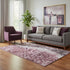 5' X 8' Blush Purple And Gray Floral Washable Area Rug With UV Protection