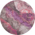 8' Blush Purple And Gray Floral Washable Round Rug With UV Protection
