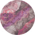 8' Blush Purple And Gray Floral Washable Round Rug With UV Protection