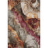 5' X 8' Khaki Blush And Taupe Floral Washable Area Rug With UV Protection