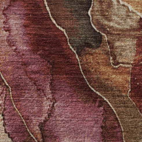 5' X 8' Khaki Blush And Taupe Floral Washable Area Rug With UV Protection