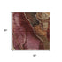 5' X 8' Khaki Blush And Taupe Floral Washable Area Rug With UV Protection