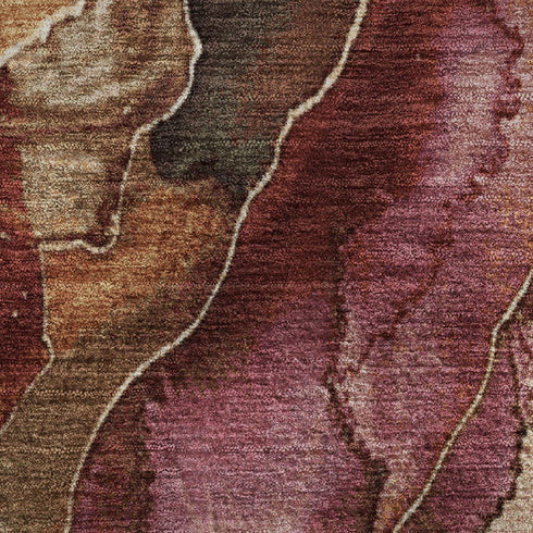 5' X 8' Khaki Blush And Taupe Floral Washable Area Rug With UV Protection