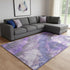 8' X 10' Lavender Gray And Ivory Floral Washable Area Rug With UV Protection