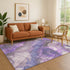 8' X 10' Lavender Gray And Ivory Floral Washable Area Rug With UV Protection