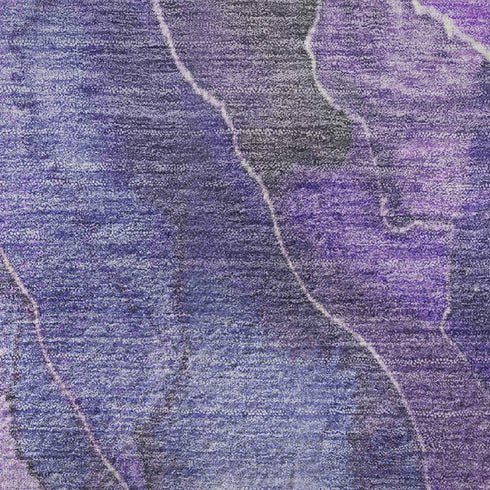 8' X 10' Lavender Gray And Ivory Floral Washable Area Rug With UV Protection