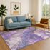 8' X 10' Lavender Gray And Ivory Floral Washable Area Rug With UV Protection