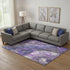 9' X 12' Lavender Gray And Ivory Floral Washable Area Rug With UV Protection