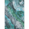 9' X 12' Teal Green And Ivory Floral Washable Area Rug With UV Protection