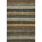 5' X 8' Khaki Gray And Beige Striped Washable Area Rug With UV Protection