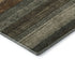 9' X 12' Khaki Gray And Beige Striped Washable Area Rug With UV Protection