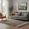 5' X 8' Rust Gray And Beige Striped Washable Area Rug With UV Protection