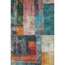 8' X 10' Teal Orange And Pink Abstract Washable Area Rug With UV Protection