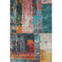 8' X 10' Teal Orange And Pink Abstract Washable Area Rug With UV Protection