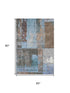 5' X 8' Taupe Blue And Ivory Abstract Washable Area Rug With UV Protection