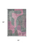 5' X 8' Blush And Sage Abstract Washable Area Rug With UV Protection