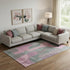 9' X 12' Blush And Sage Abstract Washable Area Rug With UV Protection