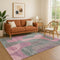 9' X 12' Blush And Sage Abstract Washable Area Rug With UV Protection
