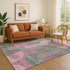 9' X 12' Blush And Sage Abstract Washable Area Rug With UV Protection