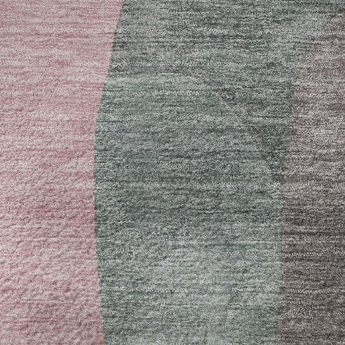 9' X 12' Blush And Sage Abstract Washable Area Rug With UV Protection
