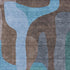 5' X 8' Brown And Blue Abstract Washable Area Rug With UV Protection