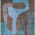 5' X 8' Brown And Blue Abstract Washable Area Rug With UV Protection