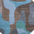 8' Brown And Blue Abstract Washable Round Rug With UV Protection