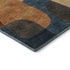 8' X 10' Navy Blue Orange And Rust Abstract Washable Area Rug With UV Protection