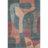 9' X 12' Sage Peach And Rust Abstract Washable Area Rug With UV Protection