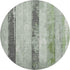8' Artichoke Green And Gray Striped Washable Round Rug With UV Protection