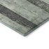 8' Artichoke Green And Gray Striped Washable Round Rug With UV Protection