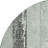 8' Artichoke Green And Gray Striped Washable Round Rug With UV Protection