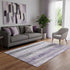 5' X 8' Lavender And Gray Striped Washable Area Rug With UV Protection