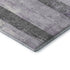 5' X 8' Lavender And Gray Striped Washable Area Rug With UV Protection