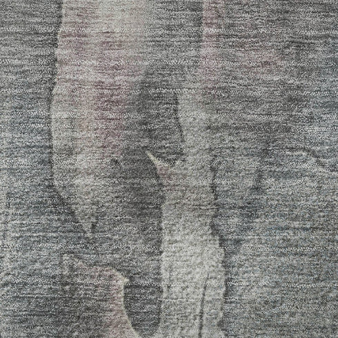 5' X 8' Gray And Beige Floral Washable Area Rug With UV Protection