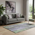 5' X 8' Lavender And Green Floral Washable Area Rug With UV Protection