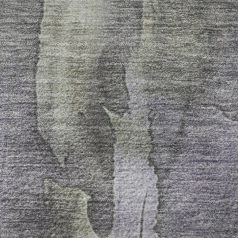 5' X 8' Lavender And Green Floral Washable Area Rug With UV Protection