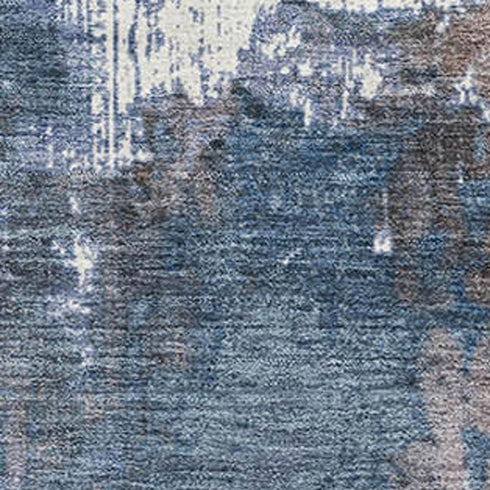 8' X 10' Brown And Blue Abstract Washable Area Rug With UV Protection