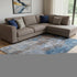 8' X 10' Coffee And Blue Abstract Washable Area Rug With UV Protection