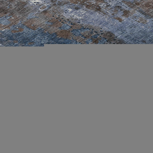 8' X 10' Coffee And Blue Abstract Washable Area Rug With UV Protection