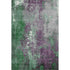 5' X 8' Emerald And Purple Abstract Washable Area Rug With UV Protection