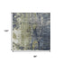 8' X 10' Khaki And Blue Abstract Washable Area Rug With UV Protection