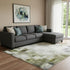 8' X 10' Khaki And Blue Abstract Washable Area Rug With UV Protection