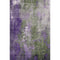 5' X 8' Olive Green And Purple Abstract Washable Area Rug With UV Protection