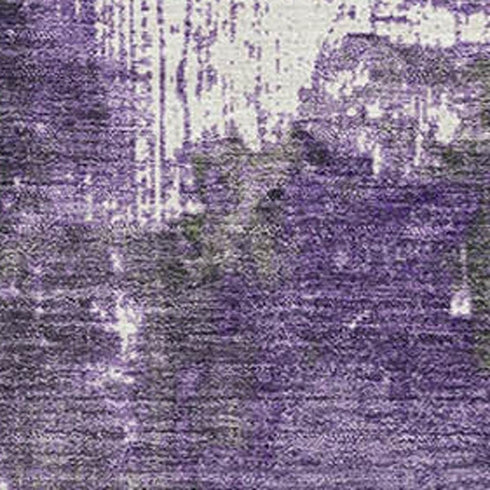 5' X 8' Olive Green And Purple Abstract Washable Area Rug With UV Protection