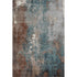 5' X 8' Rust And Teal Abstract Washable Area Rug With UV Protection