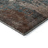 8' Rust And Teal Abstract Washable Round Rug With UV Protection