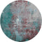 8' Turquoise And Merlot Abstract Washable Round Rug With UV Protection