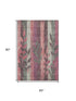5' X 8' Blush And Gray Floral Washable Area Rug With UV Protection